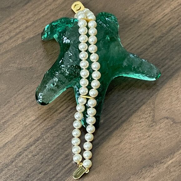 Double-Strand Glass Pearl Bracelet Ivory - Picture 6 of 6